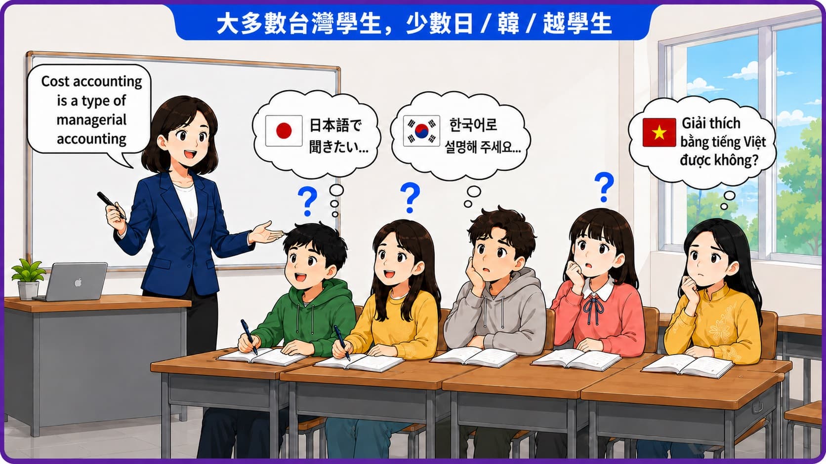 多語教室痛點：不是每位學生都能即時理解英文授課